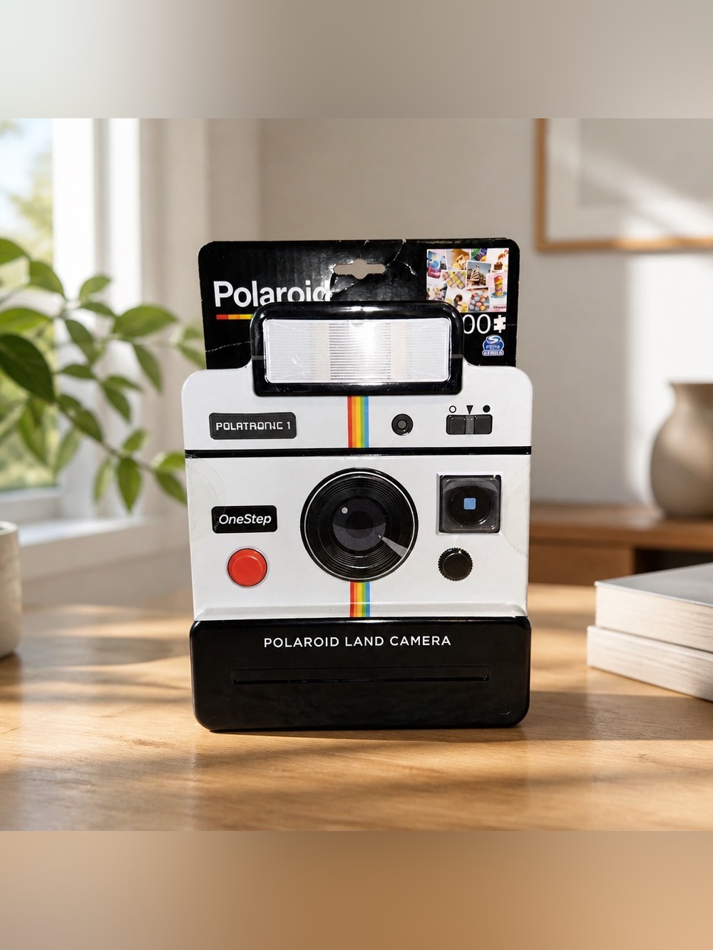 Spin Master Polaroid 500-piece jigsaw puzzle packaged in a 3D tin container